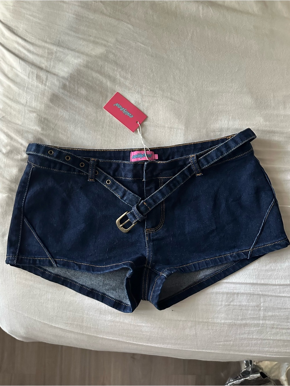 NWT Edikted denim mini shorts